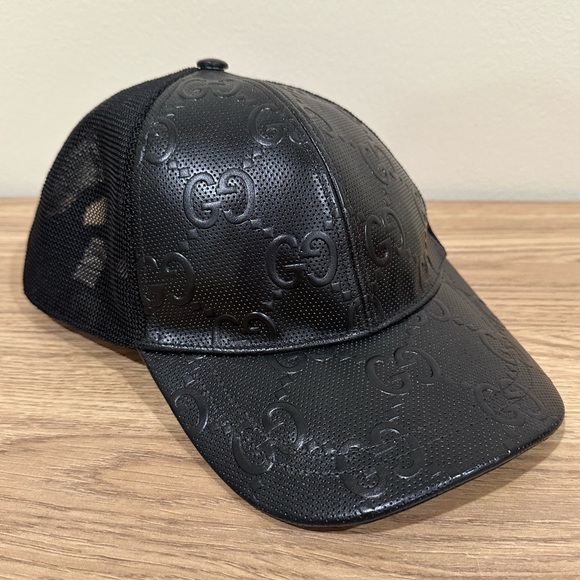 Gucci GG Leather Mesh Baseball Hat - Picture 3 of 8